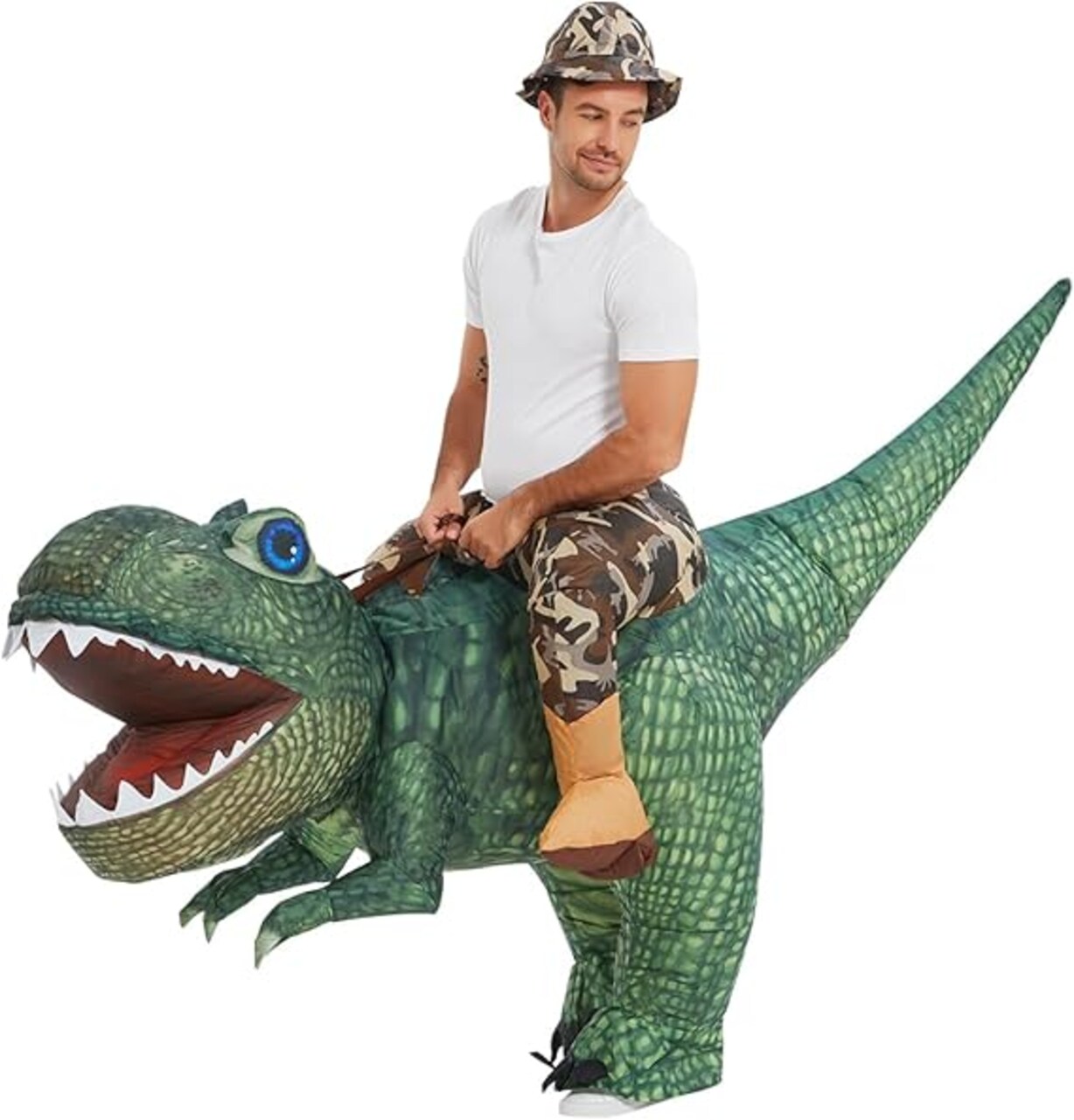 GOOSH Inflatable Dinosaur Halloween Riding Diplodocus Air Costume for Kids and Adults